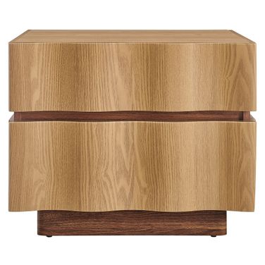 Isola 2 Drawer Nightstand In Walnut and Light Oak
