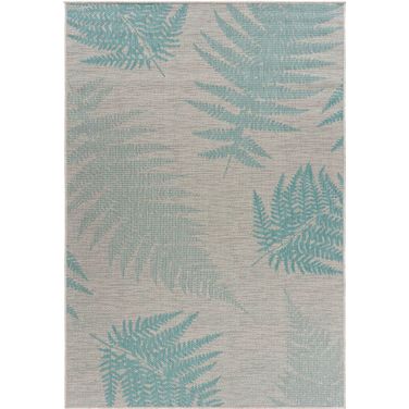 Isola 5'3" x 7'3" Fallen Fern Indoor/Outdoor Rug In Teal and Cream