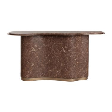 Isola Marble Look Console Table In Mocha