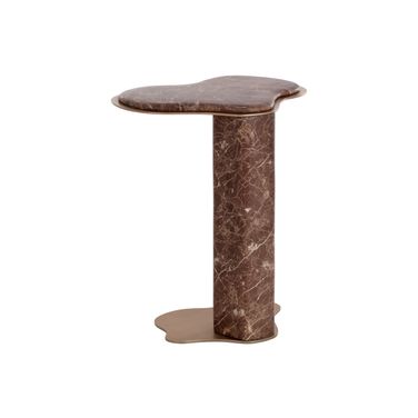 Isola Marble Look End Table In Mocha