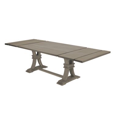 Israel Extendable Dining Table with Removable Leaves In Rustic Gray Wood
