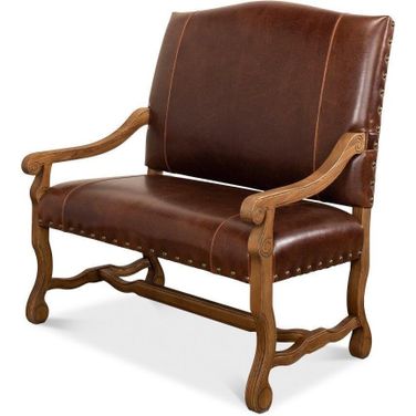 Italian Brown Leather Settee