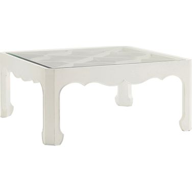 Ivory Key Cassava Cocktail Table with Glass Insert In Somers Isle