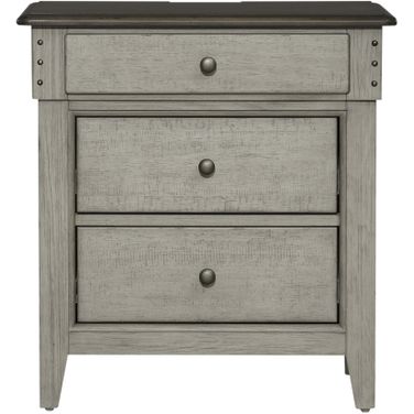 Ivy Hollow 3 Drawer Night Stand With Charging Station