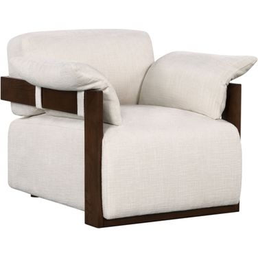Ivybella Accent Chair In Ivory and Dark Brown