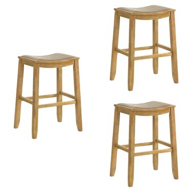 Iyani Bar Height Bar Stool Set of 3 In Amber Glow and Twilight Taupe