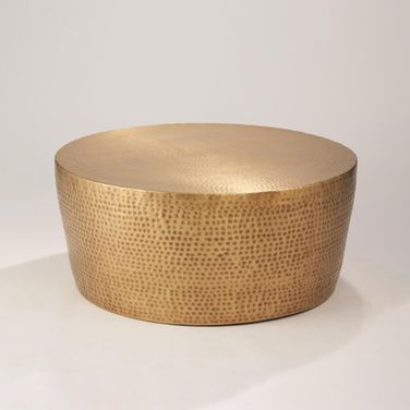 Izmir Hammered Cocktail Table In Antique Brass