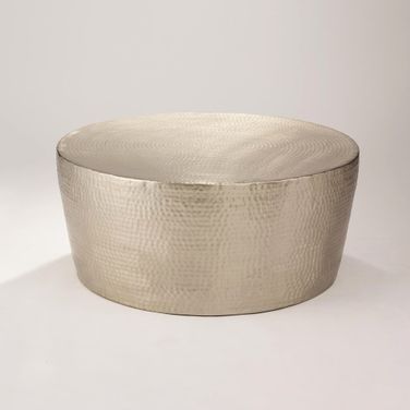 Izmir Hammered Cocktail Table In Antique Nickel
