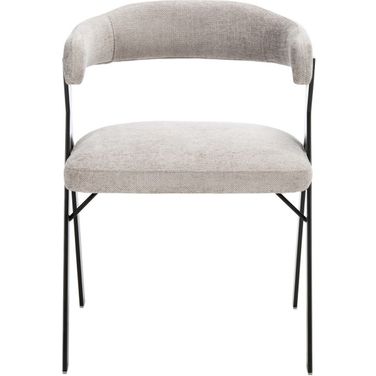 Izzy Chenille Dining Chair In Grey And Black