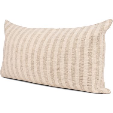 Jace Beige Stripe Lumbar Decorative Pillow Cover In Cream