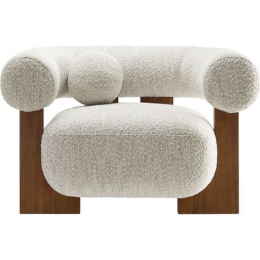 Jace Boucle Accent Chair In Pearl