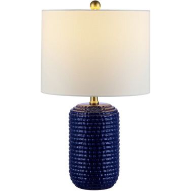 Jace Ceramic Table Lamp Set of 2 in Navy Blue