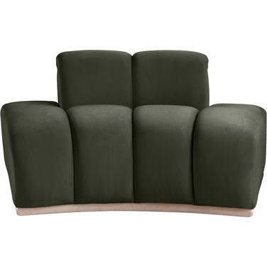Jace Velvet Chair In Green and Natural