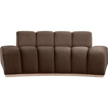 Jace Velvet Loveseat In Brown and Natural