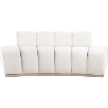 Jace Velvet Loveseat In Natural and Cream