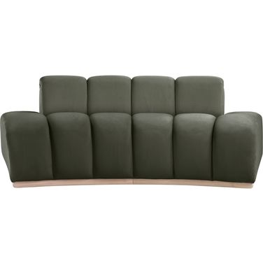 Jace Velvet Loveseat In Green and Natural