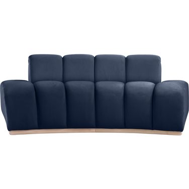 Jace Velvet Loveseat In Navy and Natural