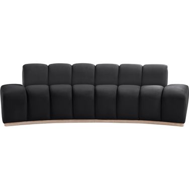 Jace Velvet Sofa In Black and Natural