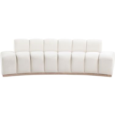 Jace Velvet Sofa In Natural and Cream