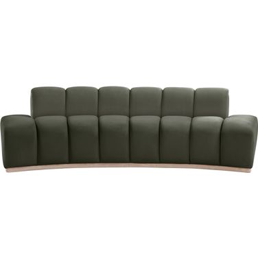 Jace Velvet Sofa In Green and Natural