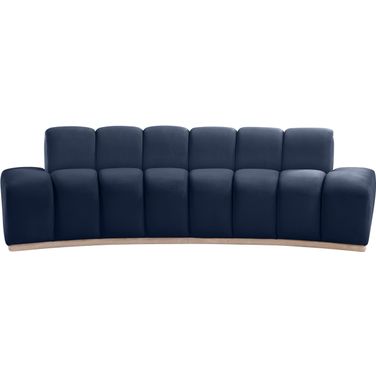 Jace Velvet Sofa In Navy and Natural