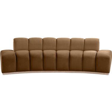 Jace Velvet Sofa In Saddle and Natural