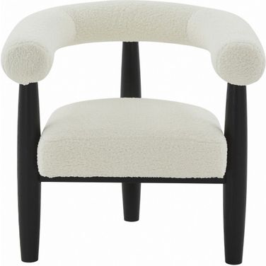 Jackie Curved Back Accent Chair In White And Black