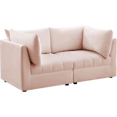Jacob Velvet 2 Piece Modular Sofa In Pink