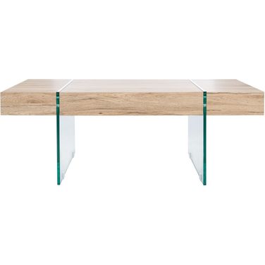 Jacob Rectangular Glass Leg Modern Coffee Table in Natural