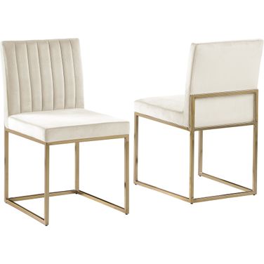Jacobsen Cream Velvet Armless Chairs Set of 2