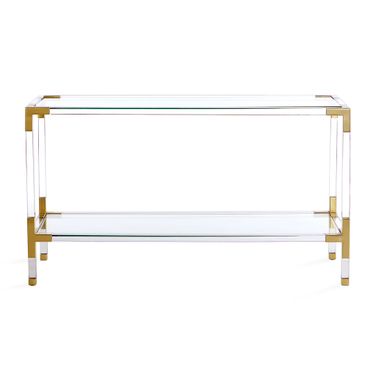 Jacques Console In Brass and Clear Acrylic