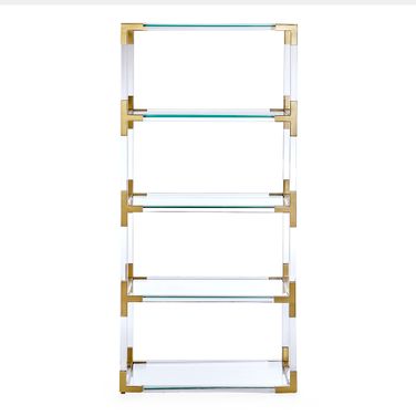 Jacques Etagere In Brass and Clear Acrylic