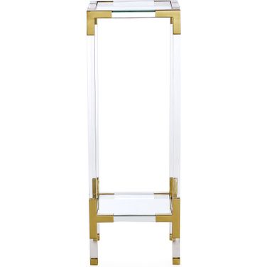Jacques Pedestal In Brass and Clear Acrylic