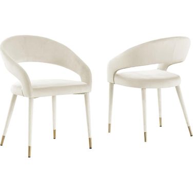 Jacques Velvet Cream Dining Chair Set of 2