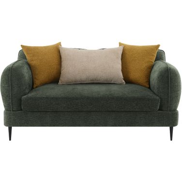 Jade Chenille Upholstered Modern Track Arm Loveseat In Green