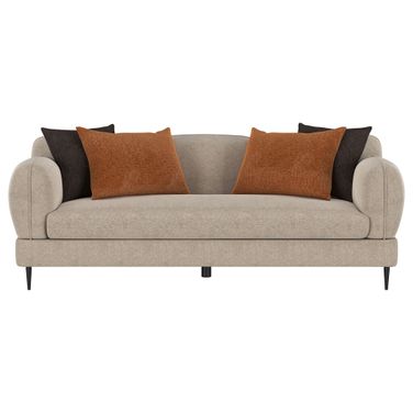 Jade Chenille Upholstered Sculpted Track Arm Sofa In Latte