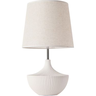 Jade Collection Metal and Ceramic Table Lamp Lights In White