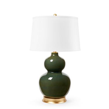 Jade Lamp without Shade In Olive Green