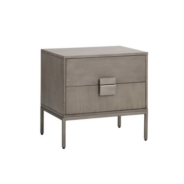 Jade Nightstand In Antique Silver and Ash Grey