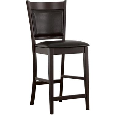 Jaden Upholstered Counter Height Stools Black and Espresso Set of 2