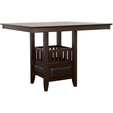 Jaden Square Counter Height Table with Storage Espresso