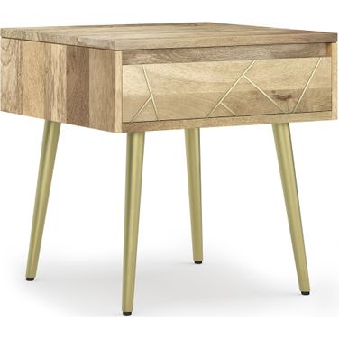 Jager Solid Mango Wood Side Table In Natural