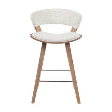 Jagger Counter Height Barstool with Upholstered Seat In Oatmeal and White Wash