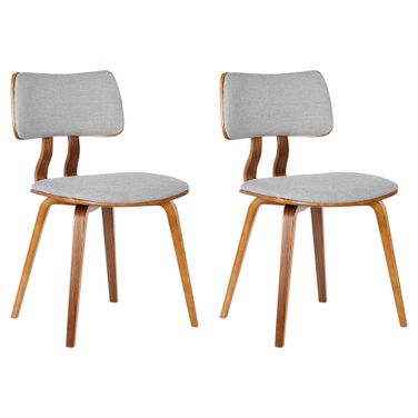 Jaguar Dining Chair Set of 2 In Walnut and Grey