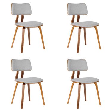 Jaguar Dining Chair Set of 4 In Walnut and Grey