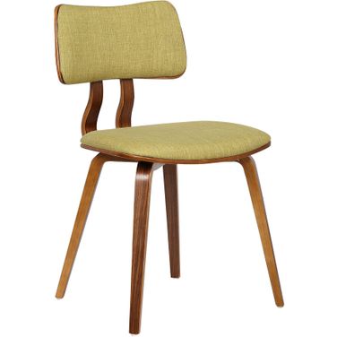 Jaguar Mid-Century Dining Chair In Walnut Wood and Green Fabric