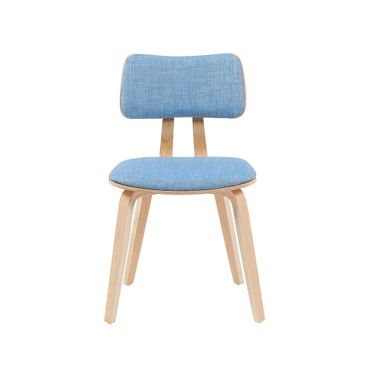 Jaguar Upholstered Dining Chair In Light Blue and Oak