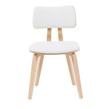 Jaguar Upholstered Dining Chair In White and Oak