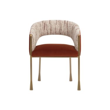 Jahara Dining Armchair In Meg Rust and Terri Nutmeg