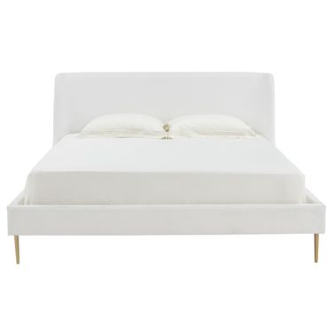 Jaiden Upholstered Bed In White and Gold - SFV4754A-K-2BX